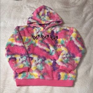 Betsey Johnson Pink and Yellow Tie-Dye Kids Hoodie